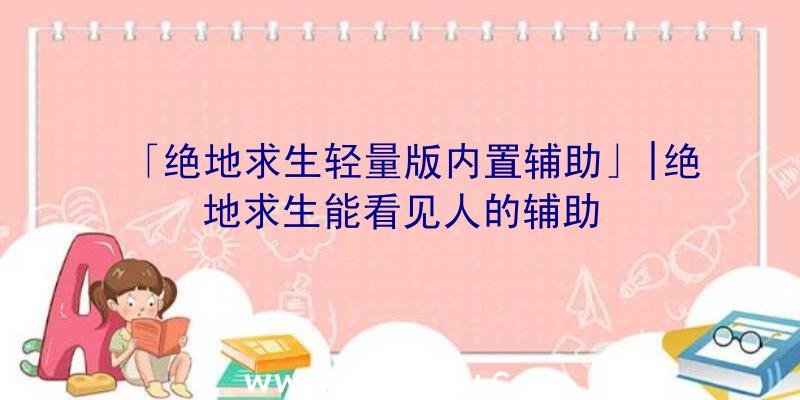 「绝地求生轻量版内置辅助」|绝地求生能看见人的辅助